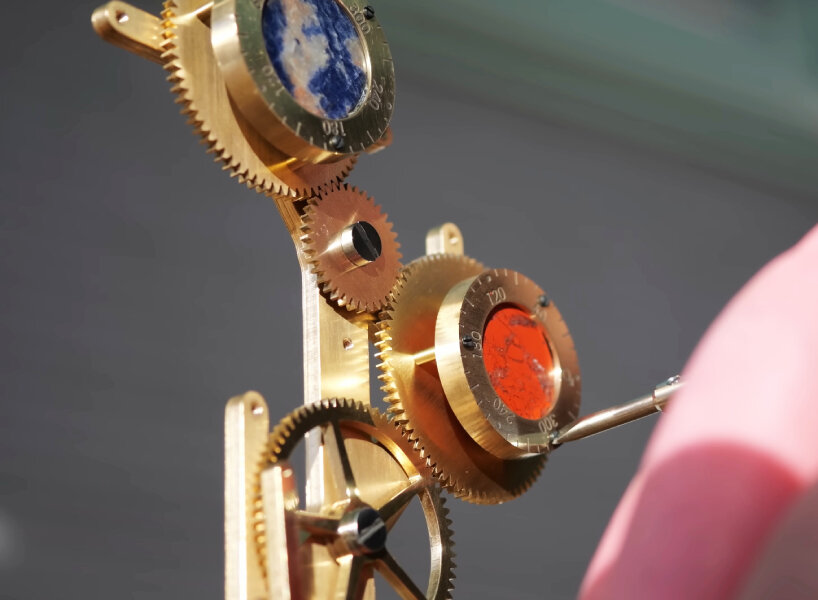 mechanical clock time planets