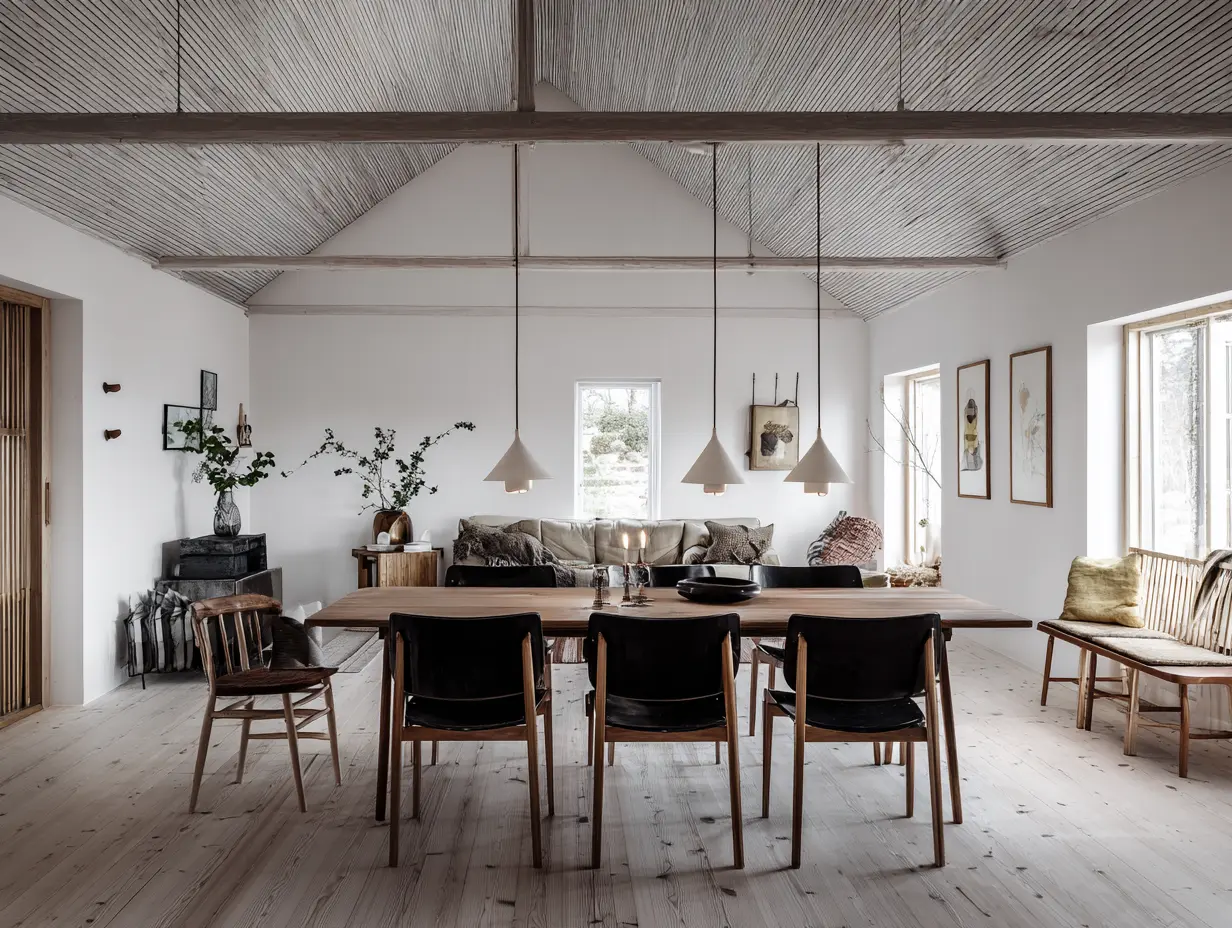 An image of a danish home's living room that practices Hygge. 