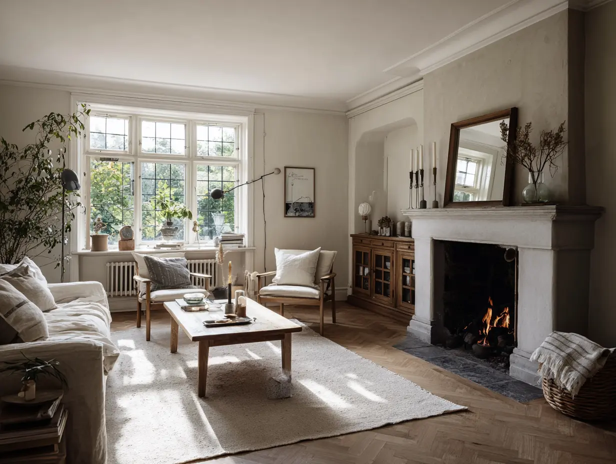 An image of a danish home that practices Hygge. 