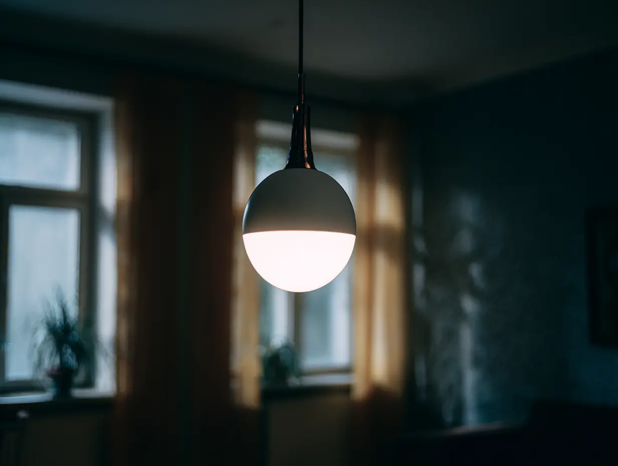 A bulb set to cool lighting.