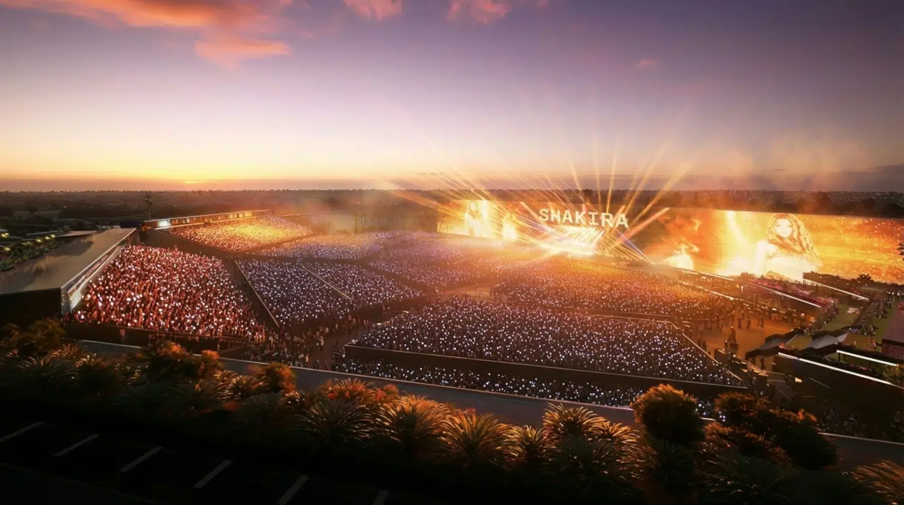 Renderings for the Shakira Stadium project in Madrid, 2026