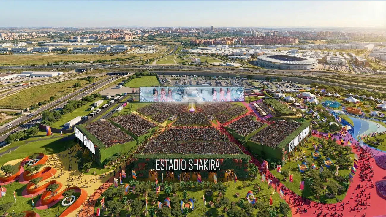 Renderings for the Shakira Stadium project in Madrid, 2026