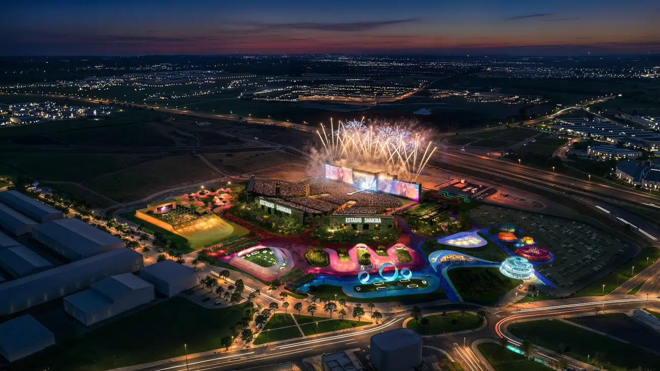 Renderings for the Shakira Stadium project in Madrid, 2026