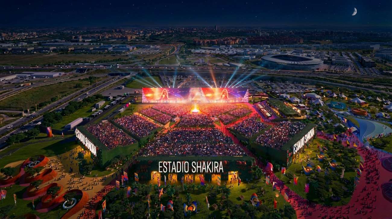 Renderings for the Shakira Stadium project in Madrid, 2026