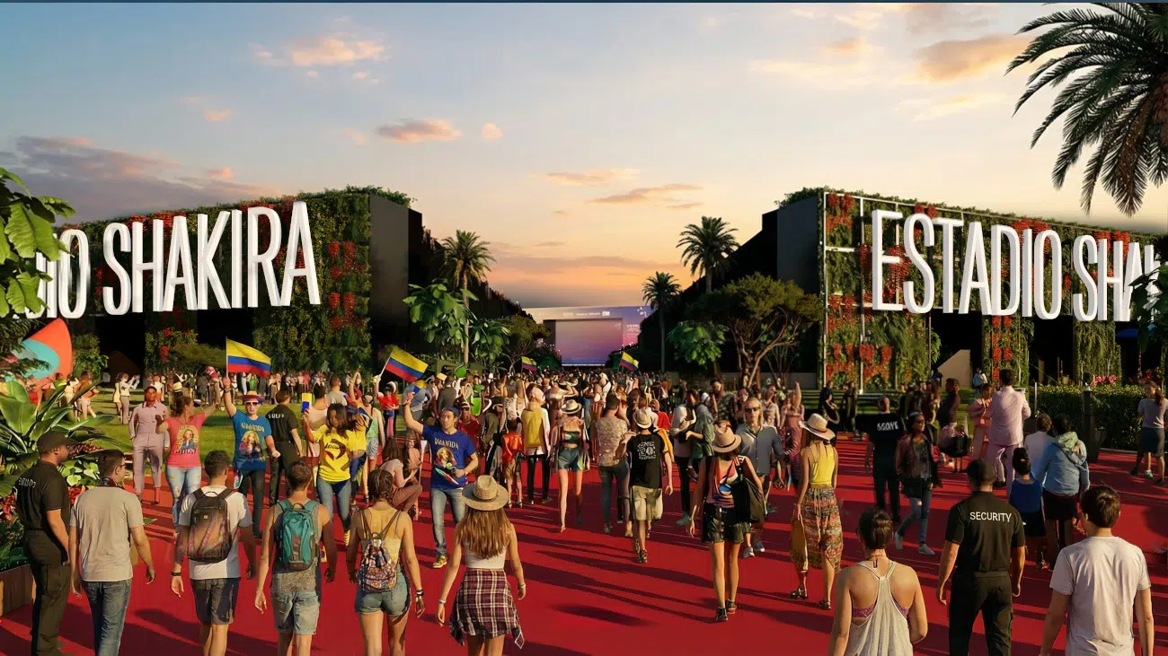 Renderings for the Shakira Stadium project in Madrid, 2026