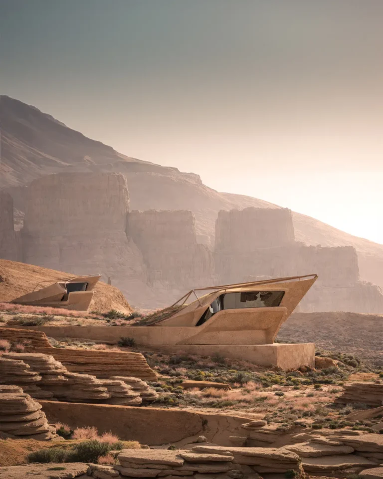 Rammed Earth-Inspired Concept House Looks Like a Rocky Formation in the Desert