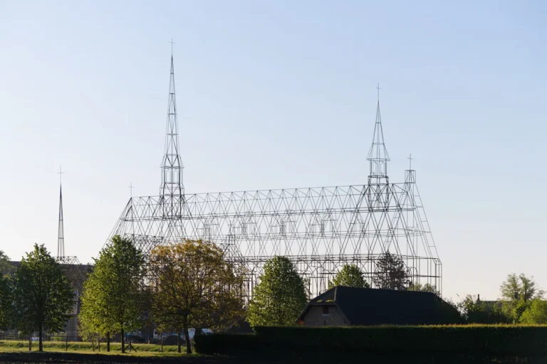 Architects Reimagine a Lost Belgian Abbey as a Transparent Steel Cathedral
