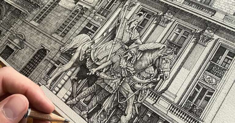 Artist Captures Rich History of Europe’s Ornate Architecture in Meticulous Drawings