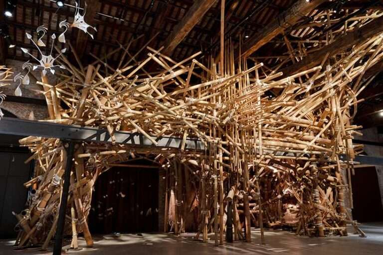 india pavilion explores memories of home through thread, bamboo, and earth in venice