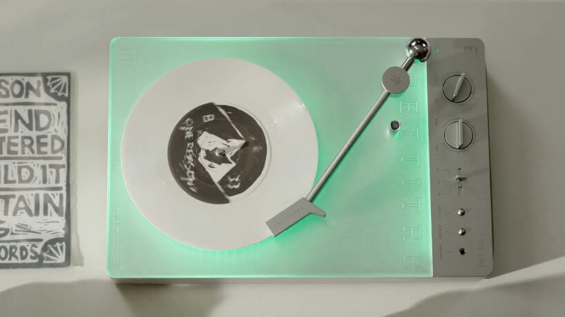 wall-mounted vinyl player