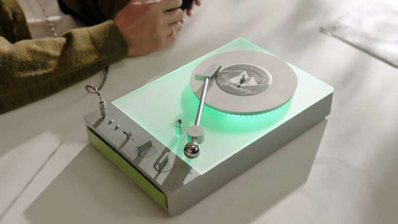 wall-mounted vinyl player