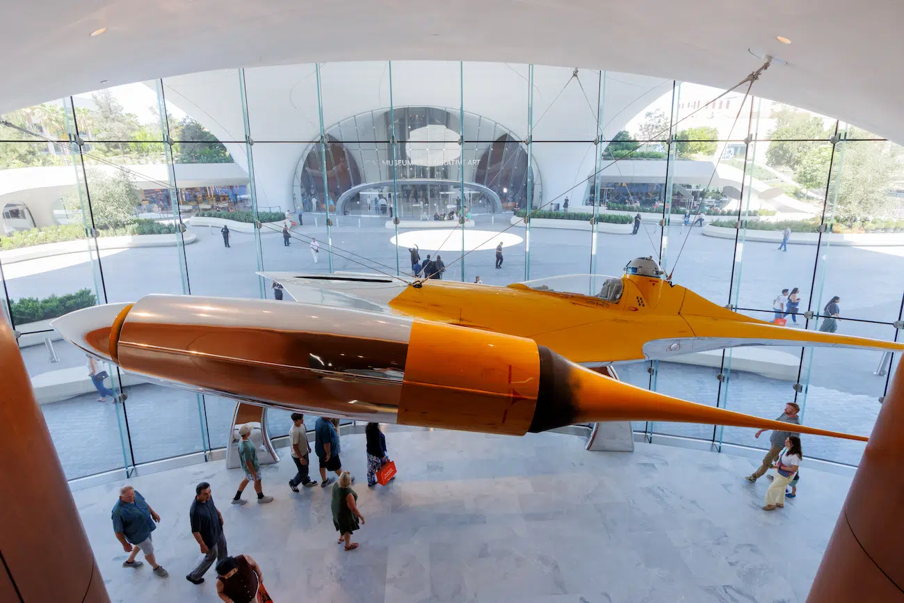 Starfighter inside Lucas Museum of Narrative Art
