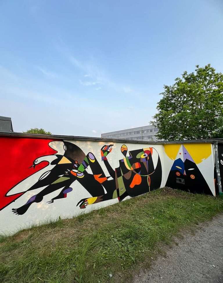 masks, spirits, and mythical figures carry peruvian heritage into WESR’s murals across europe