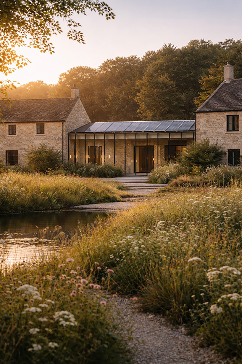 stone-built meadows boutique hotel takes shape around gardens in rural UK - 2