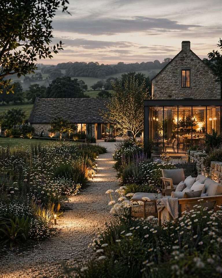 stone-built meadows boutique hotel takes shape around gardens in rural UK